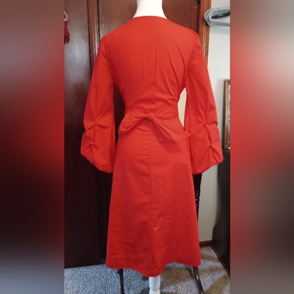 Vintage Style Scarlet Red Dress 🔥 ❤️ Unknown Designer - Picture 6 of 13